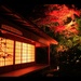 Японський будинок під червонолистим кленом